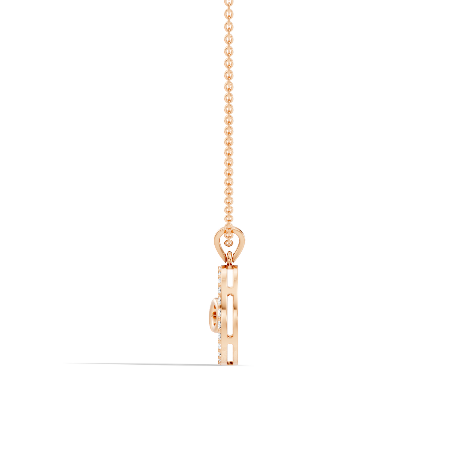 Infinity symbol pendant with pavé round diamonds