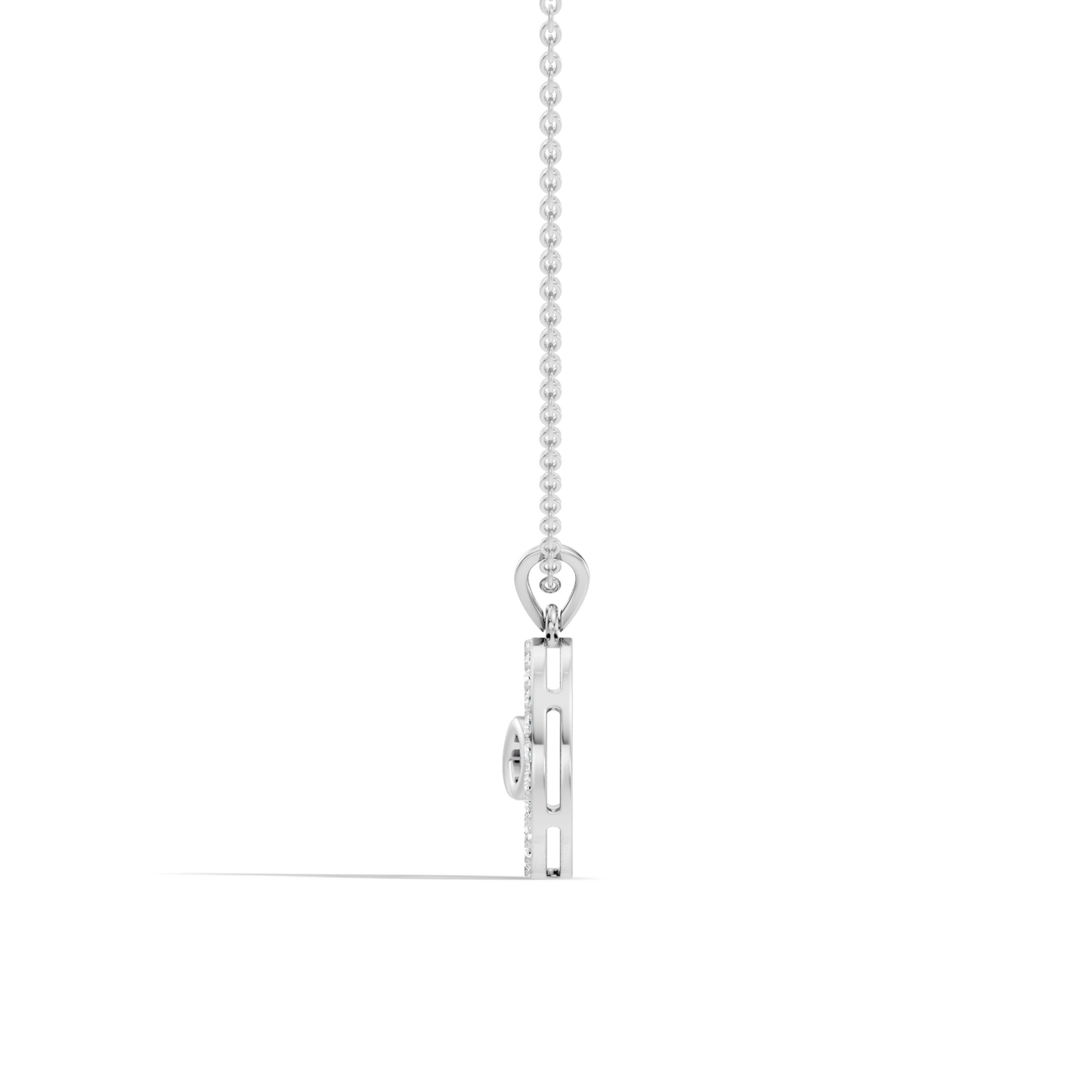 Modern infinity pendant necklace with round brilliant diamonds