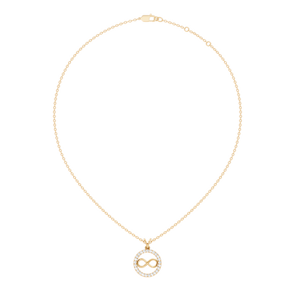 Classic Infinity Round Cut Diamond Pendant 0.38 CT Affordable Gift for Her - HIGHCARAT DIAMONDS