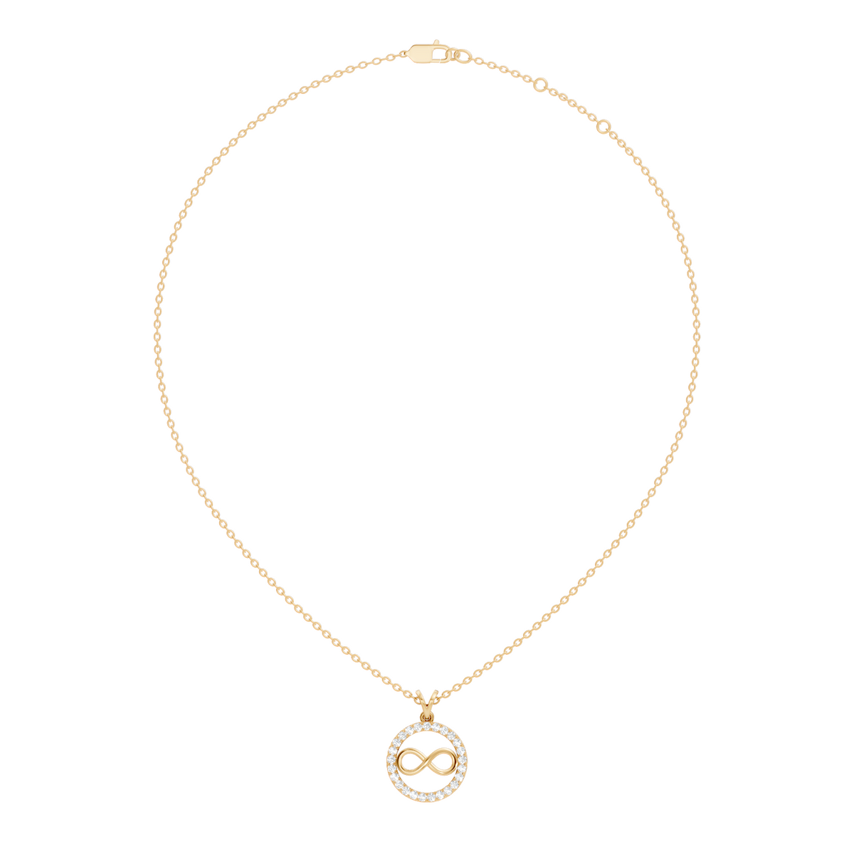 Classic Infinity Round Cut Diamond Pendant 0.38 CT Affordable Gift for Her - HIGHCARAT DIAMONDS