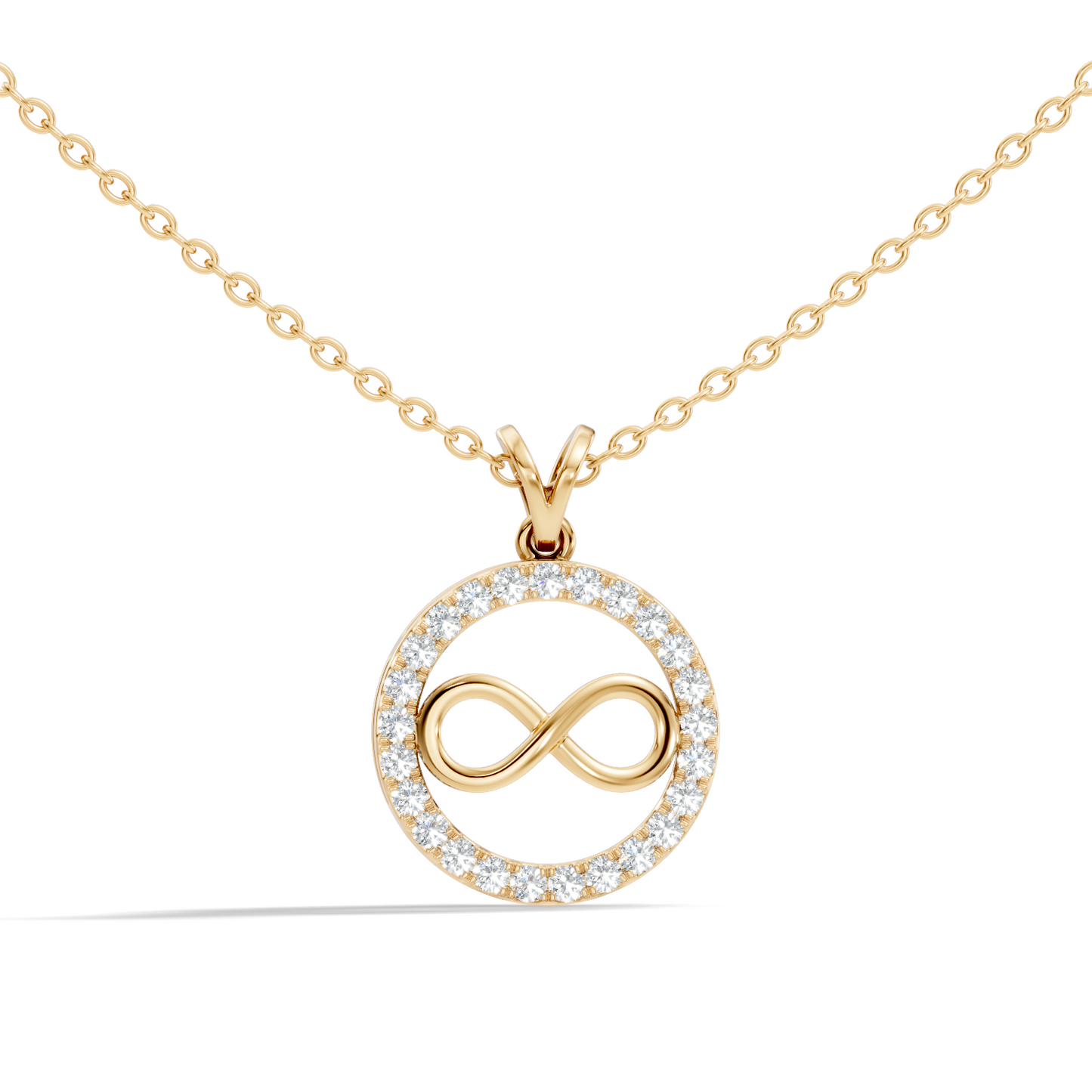 Round lab grown diamond infinity circle necklace for daily wear