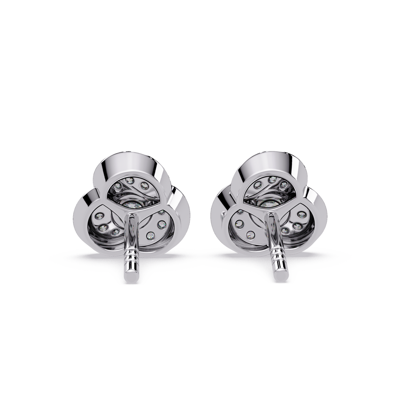 Round Lab Grown Diamond Knot Bezel Set Stud Earrings - HIGHCARAT DIAMONDS