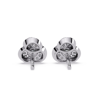 Round Lab Grown Diamond Knot Bezel Set Stud Earrings - HIGHCARAT DIAMONDS