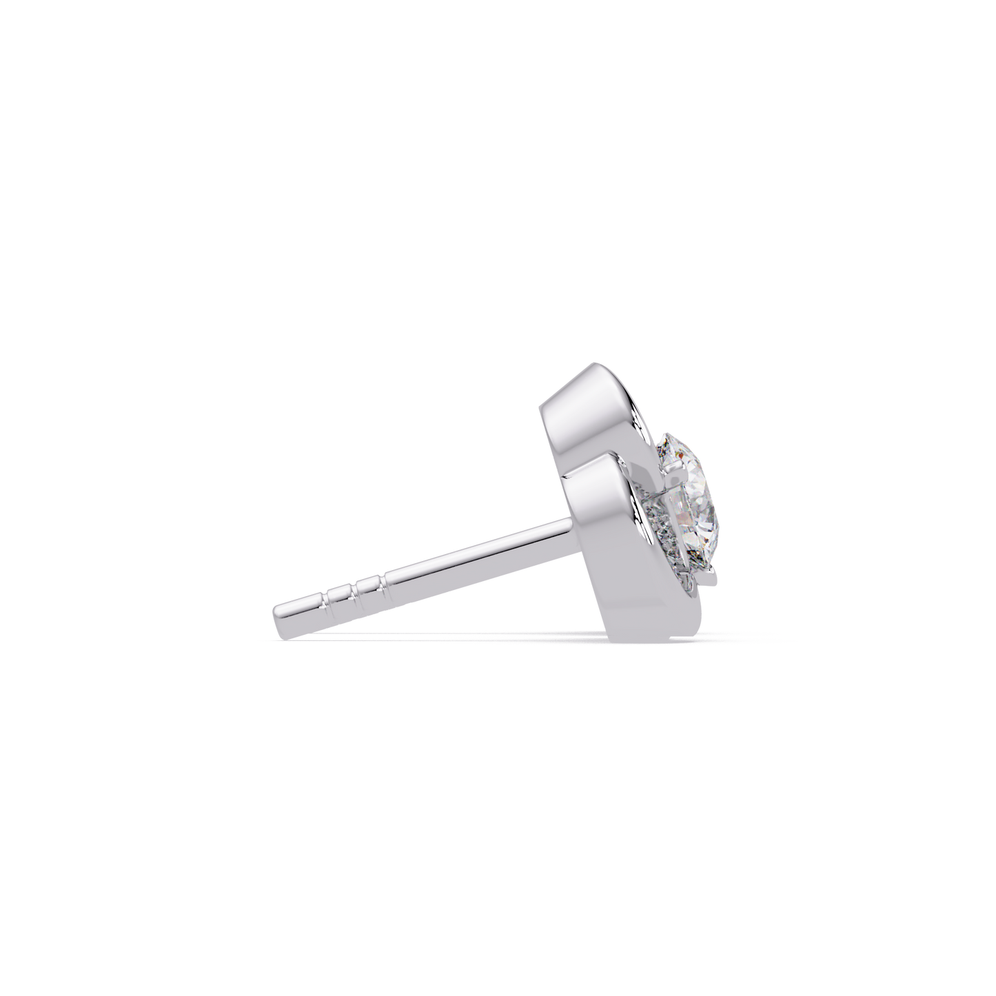 Round Lab Grown Diamond Knot Bezel Set Stud Earrings - HIGHCARAT DIAMONDS