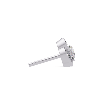 Round Lab Grown Diamond Knot Bezel Set Stud Earrings - HIGHCARAT DIAMONDS