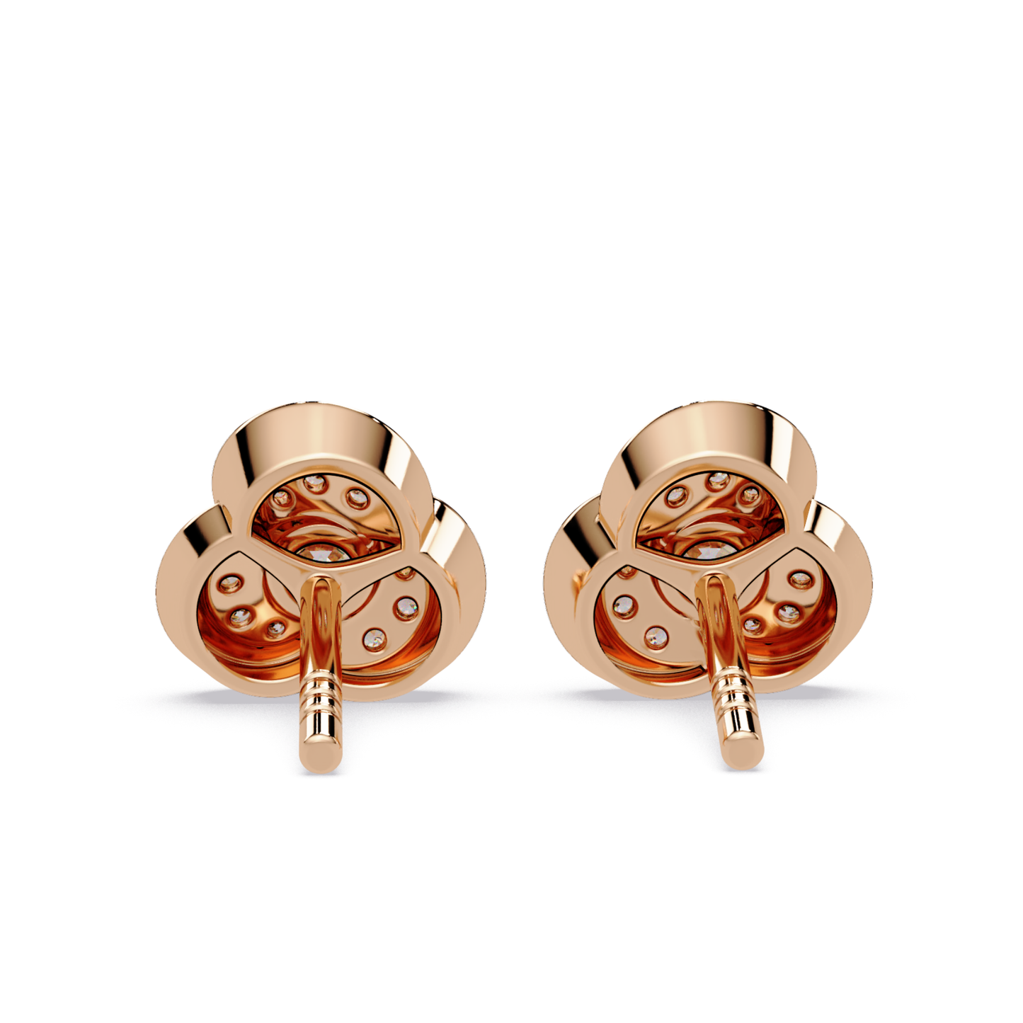 Round Lab Grown Diamond Knot Bezel Set Stud Earrings - HIGHCARAT DIAMONDS