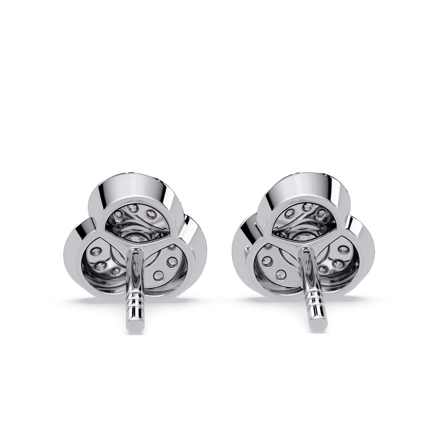 Round Lab Grown Diamond Knot Bezel Set Stud Earrings - HIGHCARAT DIAMONDS