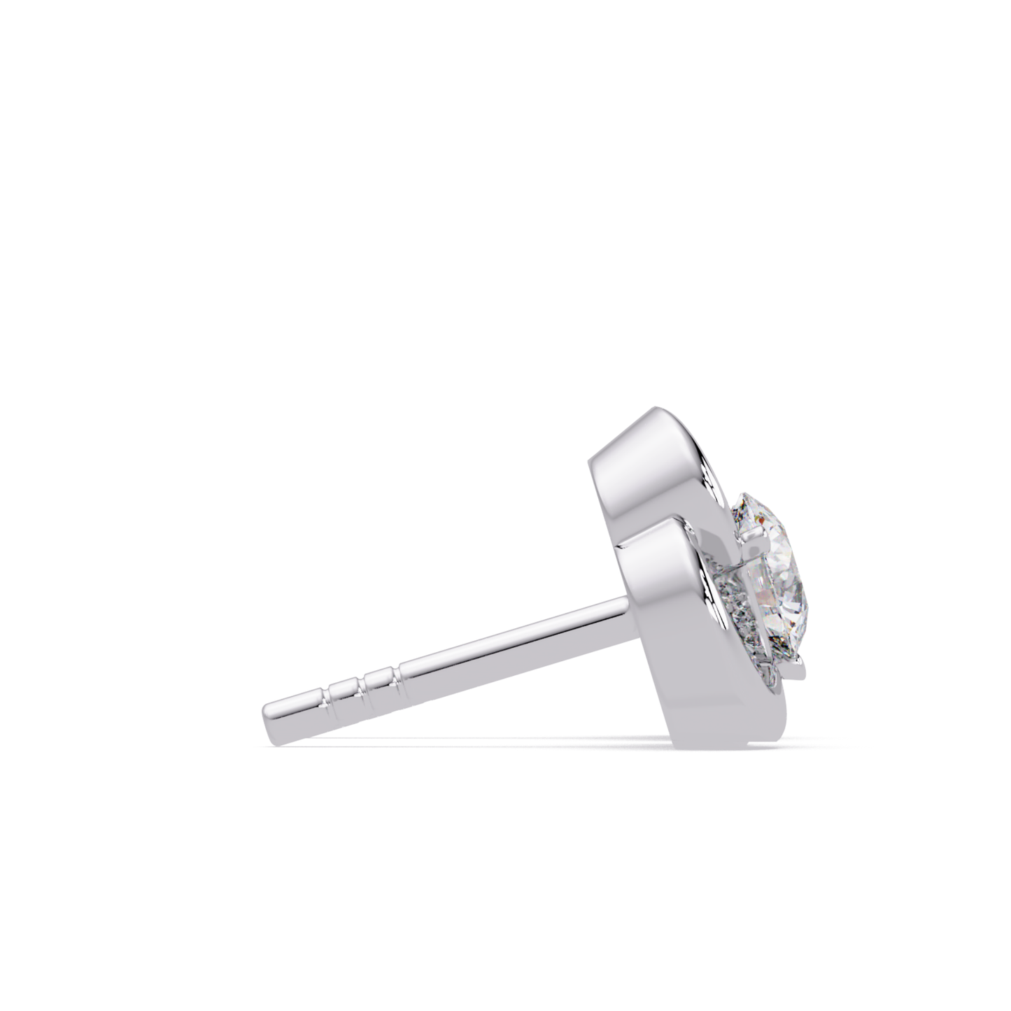 Round Lab Grown Diamond Knot Bezel Set Stud Earrings - HIGHCARAT DIAMONDS