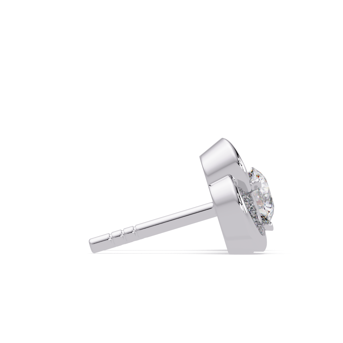 Round Lab Grown Diamond Knot Bezel Set Stud Earrings - HIGHCARAT DIAMONDS