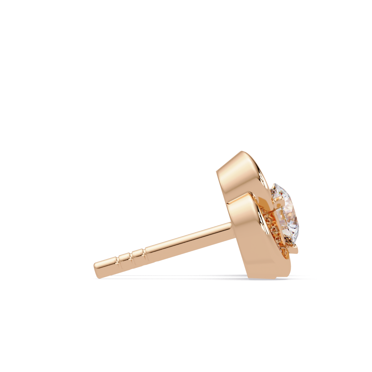 Round Lab Grown Diamond Knot Bezel Set Stud Earrings - HIGHCARAT DIAMONDS