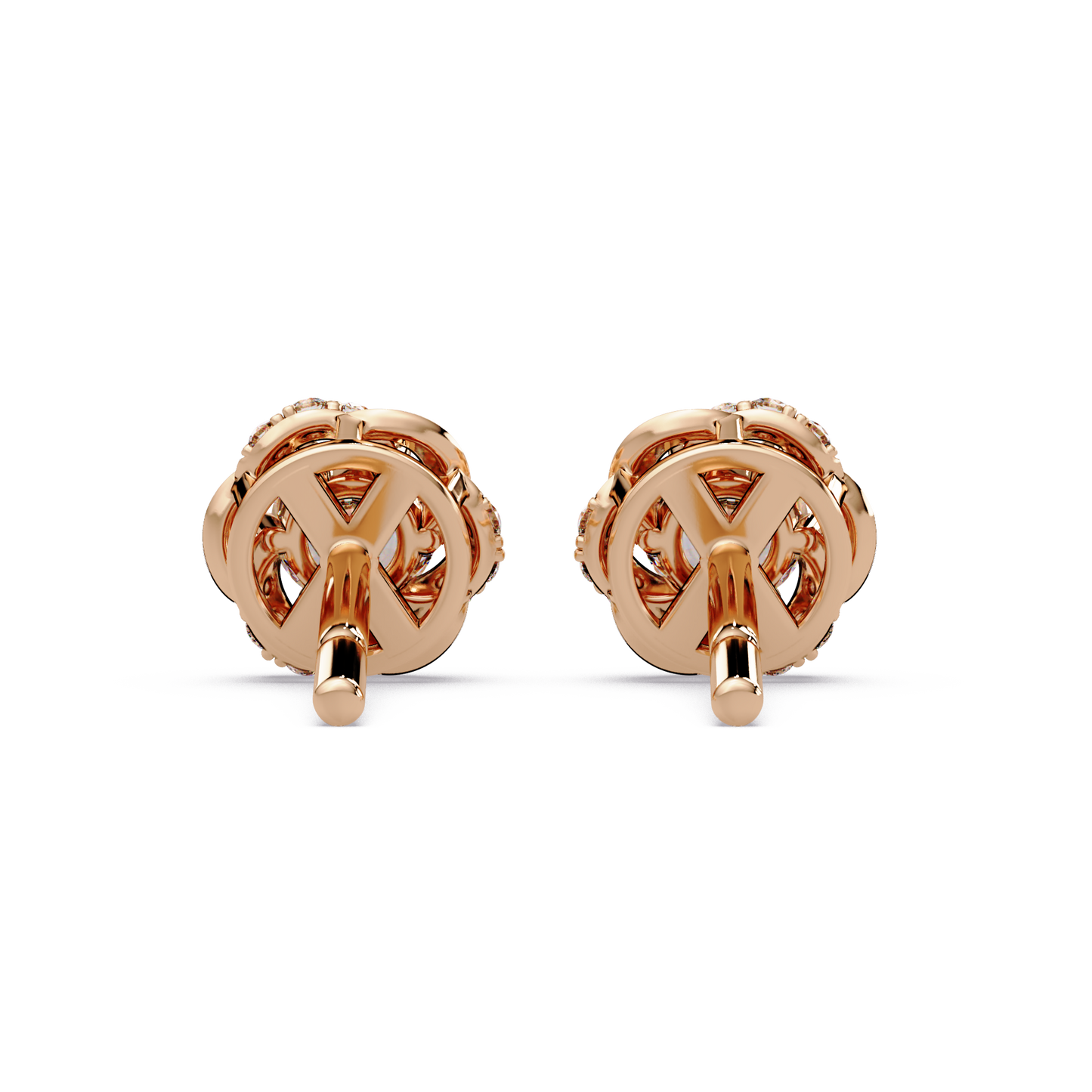 Round Lab Grown Diamond Knot Style Stud Earrings - HIGHCARAT DIAMONDS