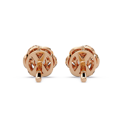 Round Lab Grown Diamond Knot Style Stud Earrings - HIGHCARAT DIAMONDS