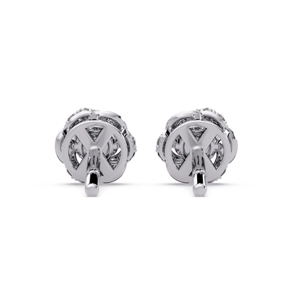Round Lab Grown Diamond Knot Style Stud Earrings - HIGHCARAT DIAMONDS