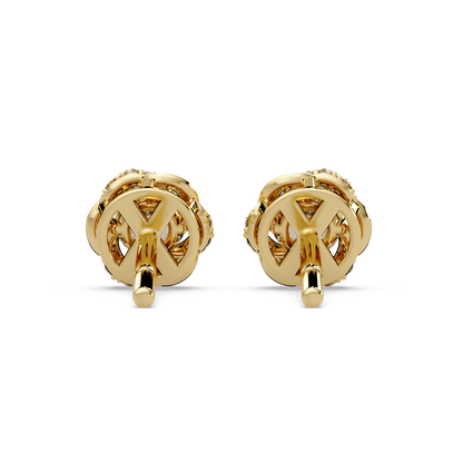 Round Lab Grown Diamond Knot Style Stud Earrings - HIGHCARAT DIAMONDS