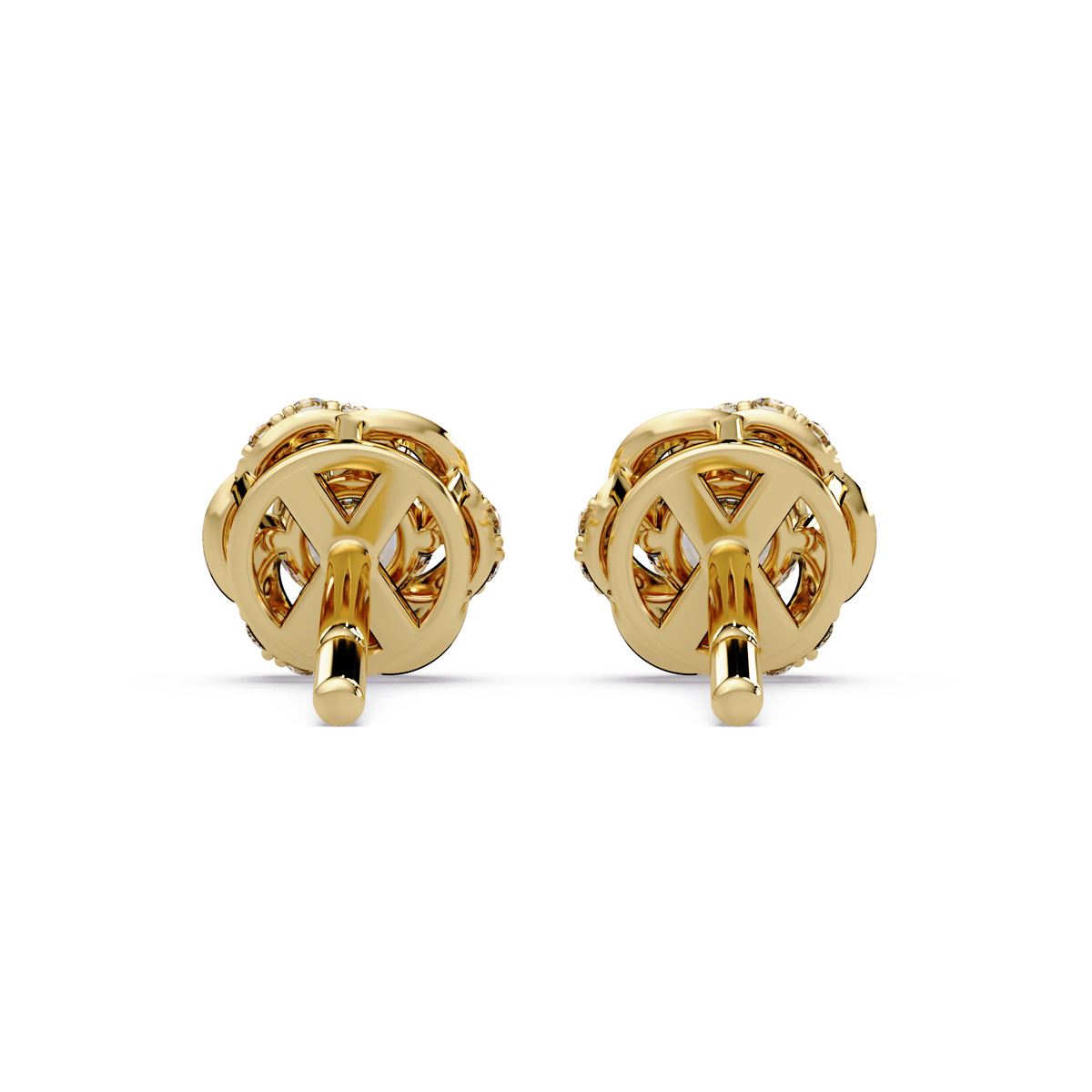 Round Lab Grown Diamond Knot Style Stud Earrings - HIGHCARAT DIAMONDS