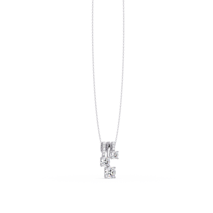 Round Lab Grown Diamond Layered Bar Pendant Necklace - HIGHCARAT DIAMONDS
