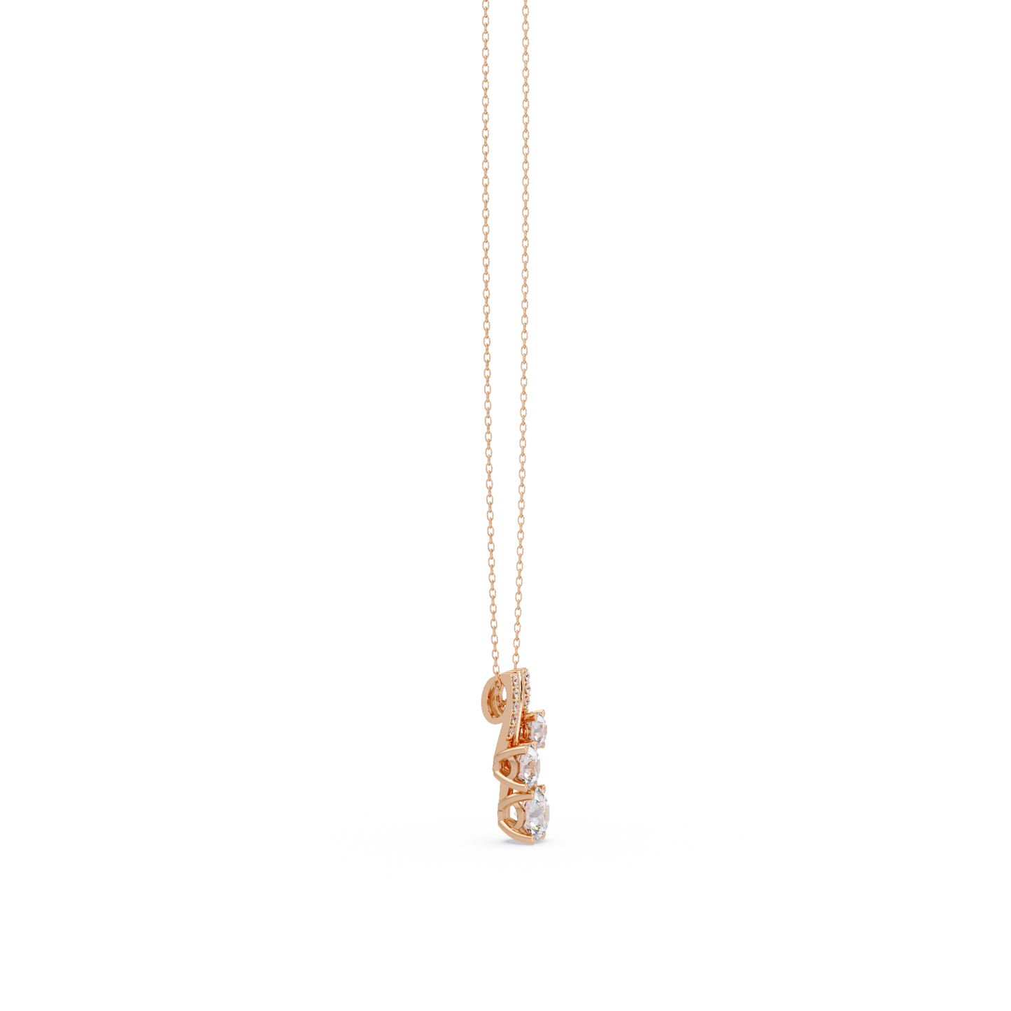 Round Lab Grown Diamond Layered Bar Pendant Necklace - HIGHCARAT DIAMONDS
