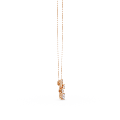 Round Lab Grown Diamond Layered Bar Pendant Necklace - HIGHCARAT DIAMONDS
