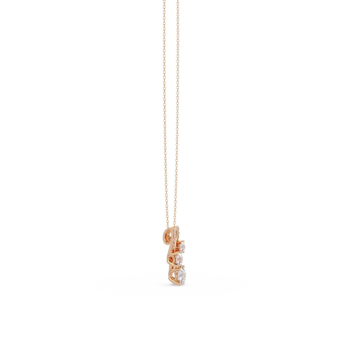 Round Lab Grown Diamond Layered Bar Pendant Necklace - HIGHCARAT DIAMONDS