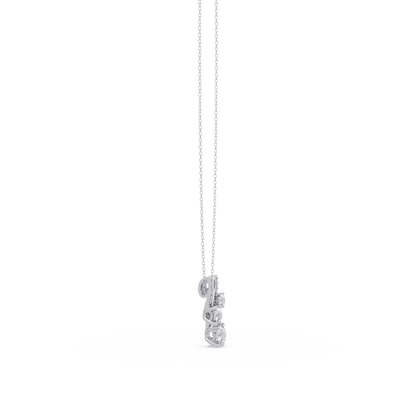 Round Lab Grown Diamond Layered Bar Pendant Necklace - HIGHCARAT DIAMONDS