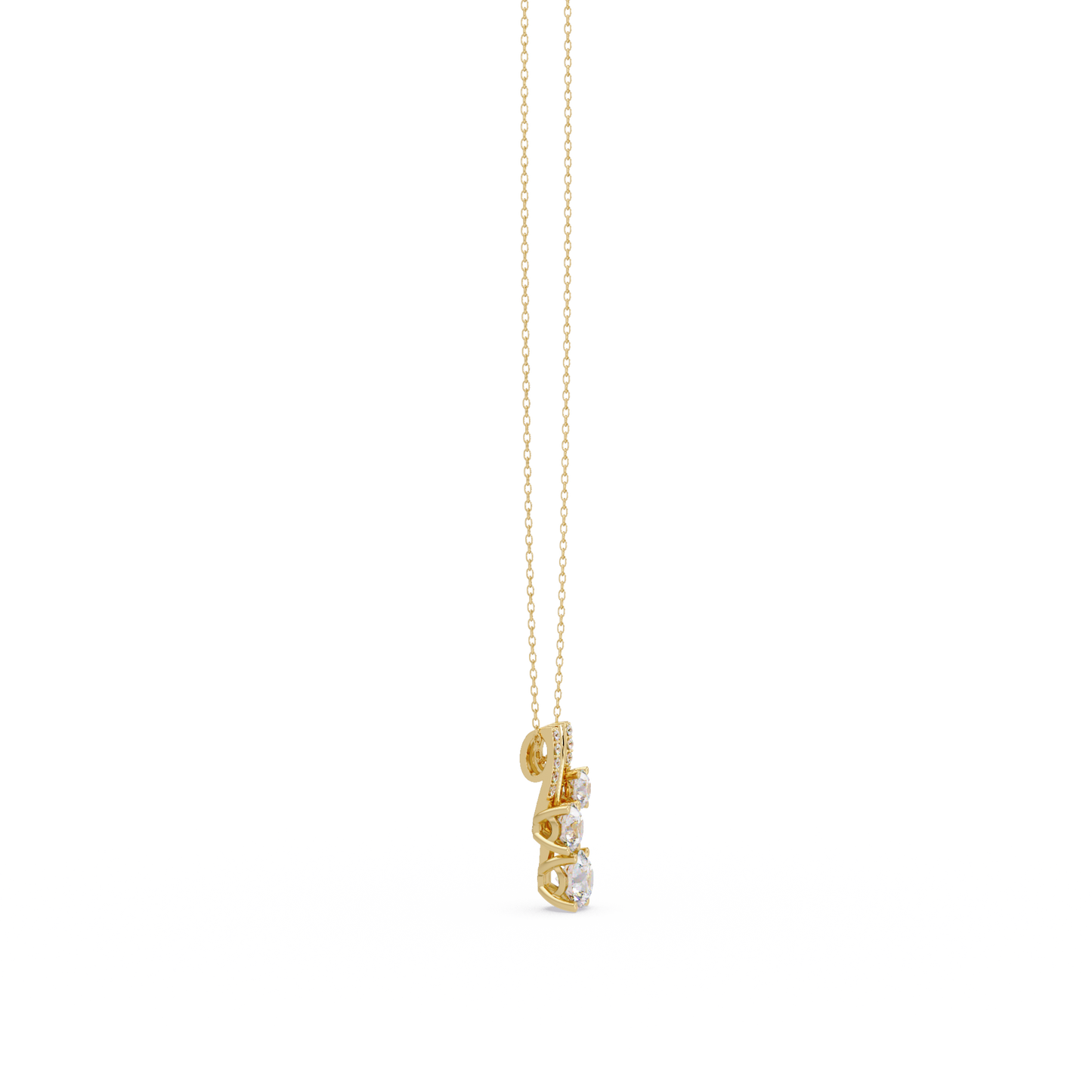 Round Lab Grown Diamond Layered Bar Pendant Necklace - HIGHCARAT DIAMONDS