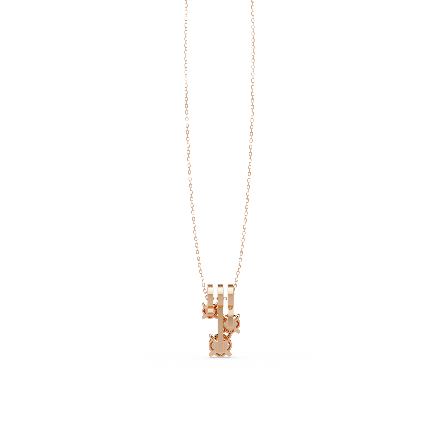 Round Lab Grown Diamond Layered Bar Pendant Necklace - HIGHCARAT DIAMONDS