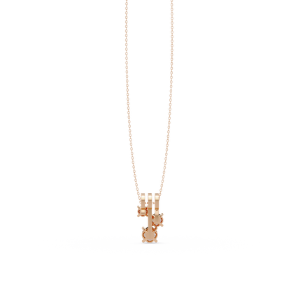 Round Lab Grown Diamond Layered Bar Pendant Necklace - HIGHCARAT DIAMONDS