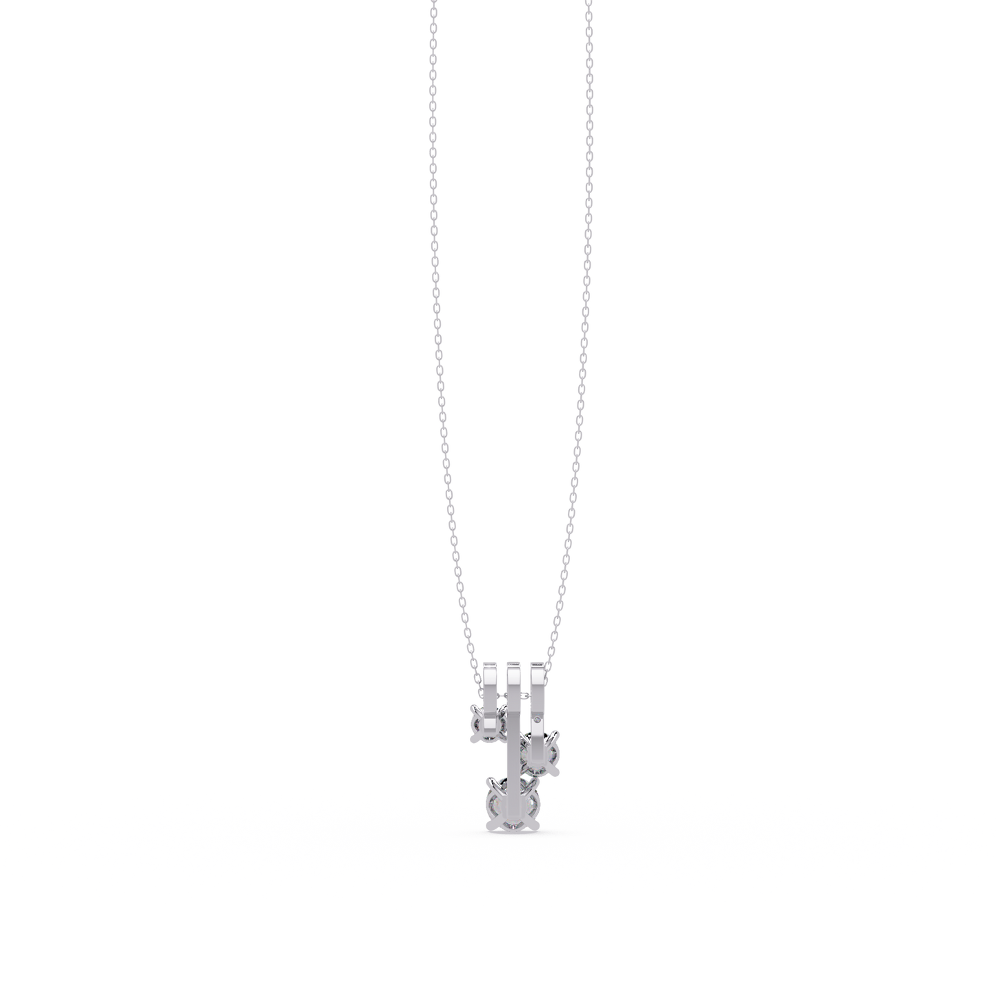 Round Lab Grown Diamond Layered Bar Pendant Necklace - HIGHCARAT DIAMONDS