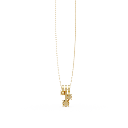 Round Lab Grown Diamond Layered Bar Pendant Necklace - HIGHCARAT DIAMONDS