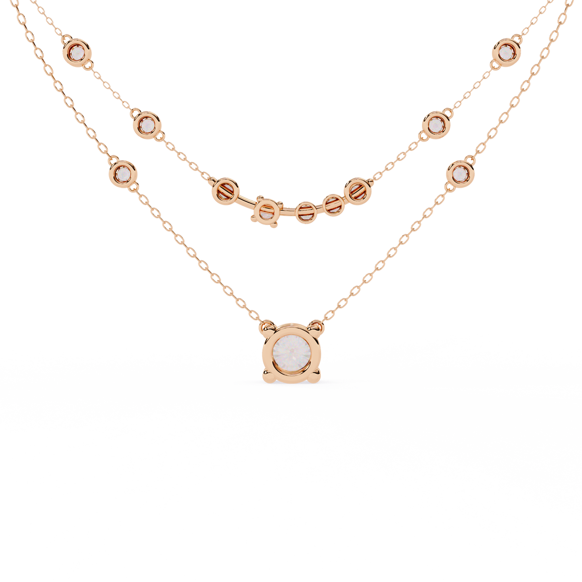 Everyday layered lab grown diamond necklace for women