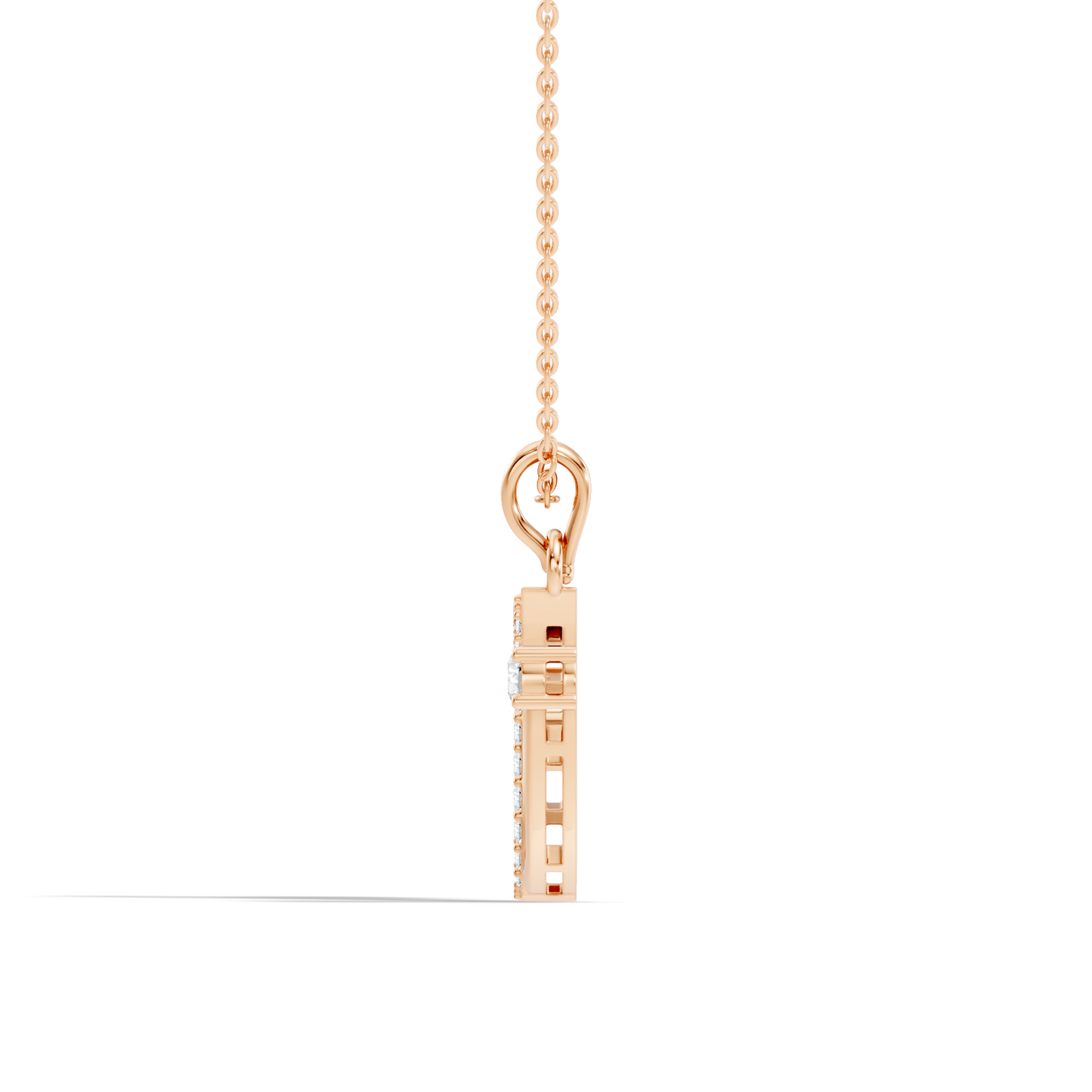 Dainty Round Cut Diamond V Pendant 14K Solid White Gold Minimalist Alphabet Necklace - HIGHCARAT DIAMONDS