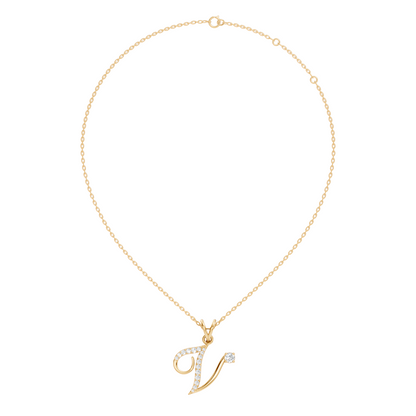Everyday diamond V necklace with modern curved design
