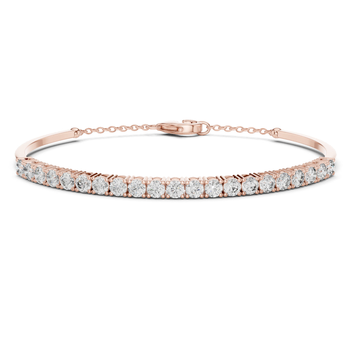 White Colorless 2.31Ct Round Cut Diamond Vintage Art Deco Cluster Handmade Party Wear Charm Bracelet Gift For Her - HIGHCARAT DIAMONDS