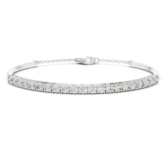 White Colorless 2.31Ct Round Cut Diamond Vintage Art Deco Cluster Handmade Party Wear Charm Bracelet Gift For Her - HIGHCARAT DIAMONDS