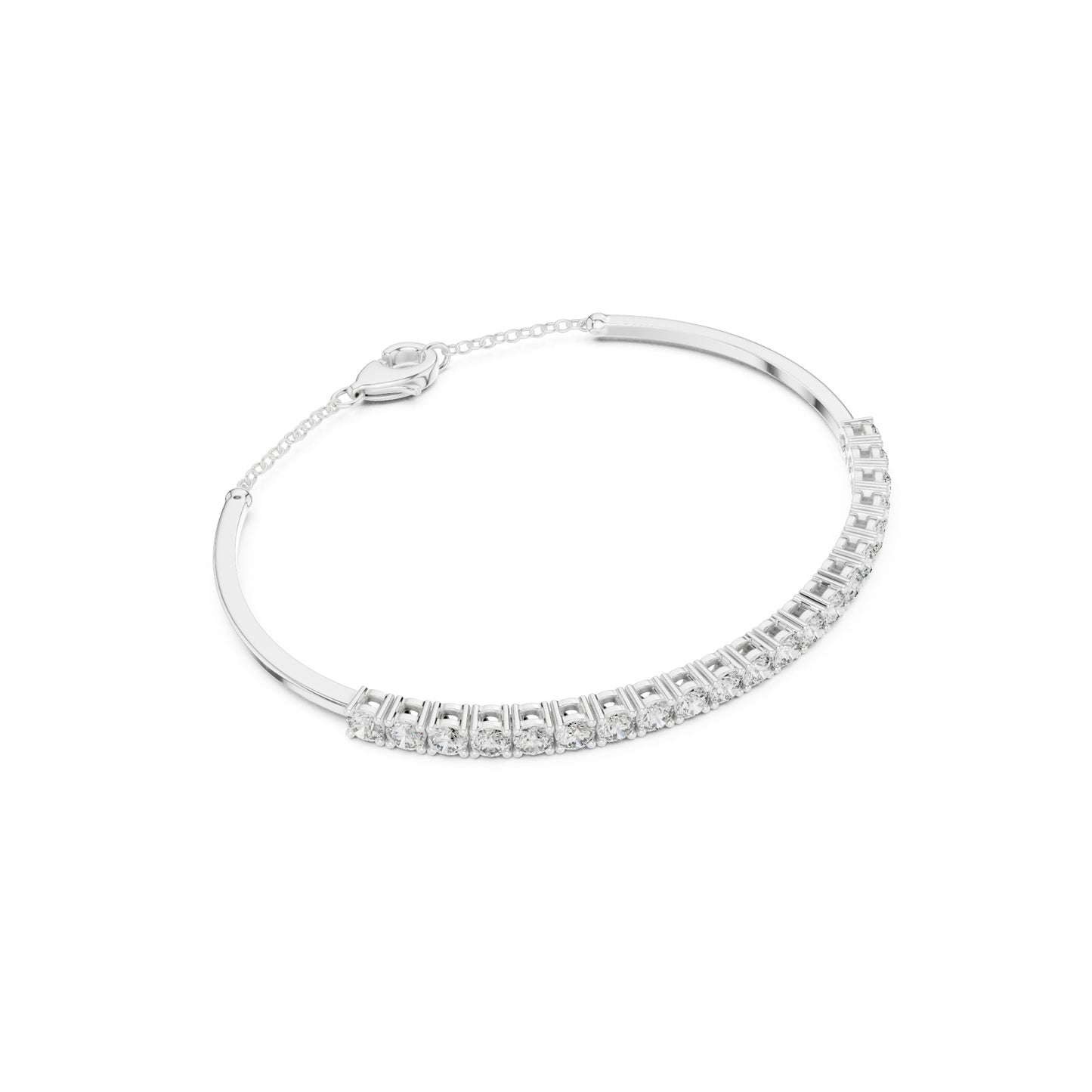 White Colorless 2.31Ct Round Cut Diamond Vintage Art Deco Cluster Handmade Party Wear Charm Bracelet Gift For Her - HIGHCARAT DIAMONDS