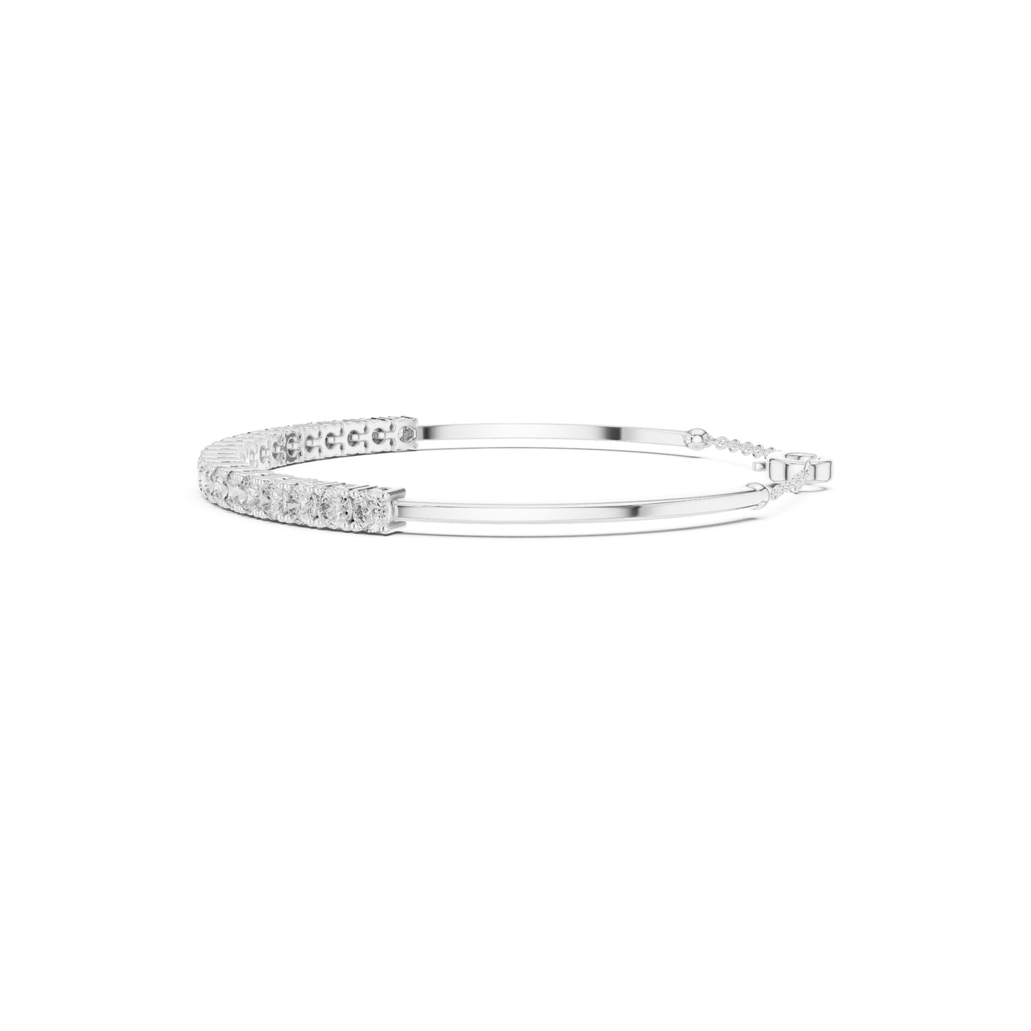 White Colorless 2.31Ct Round Cut Diamond Vintage Art Deco Cluster Handmade Party Wear Charm Bracelet Gift For Her - HIGHCARAT DIAMONDS