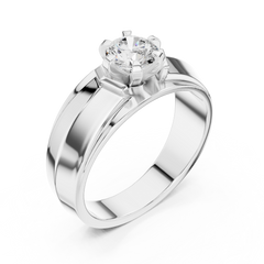 10k Solid Yellow Gold Round Shape Lab Grown Diamond Esthetical Sparkling Daily Wear Men's Diamond Ring - HIGHCARAT DIAMONDS