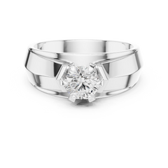 10k Solid Yellow Gold Round Shape Lab Grown Diamond Esthetical Sparkling Daily Wear Men's Diamond Ring - HIGHCARAT DIAMONDS