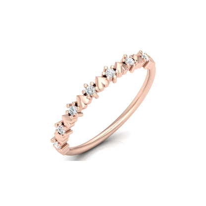 Elegant Round Diamond Eternity Multi-Heart Love Band Ring Minimalist Dainty Stacking Ring Gift for Her - HIGHCARAT DIAMONDS
