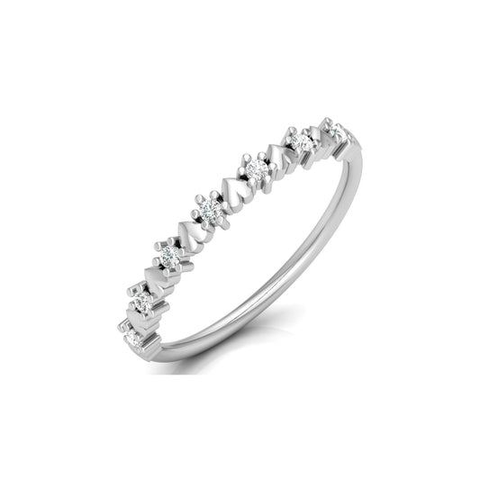 Elegant Round Diamond Eternity Multi-Heart Love Band Ring Minimalist Dainty Stacking Ring Gift for Her - HIGHCARAT DIAMONDS