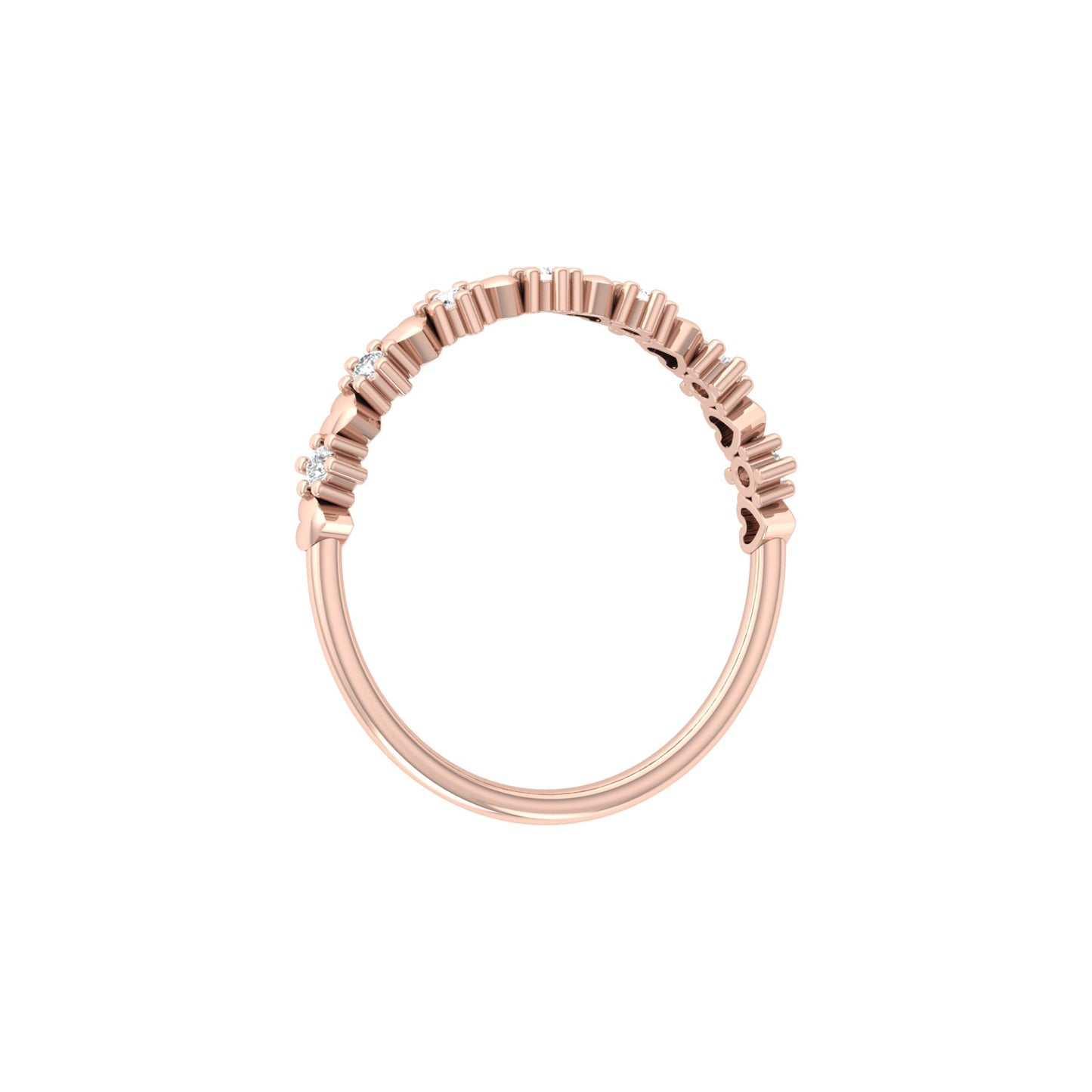 Elegant Round Diamond Eternity Multi-Heart Love Band Ring Minimalist Dainty Stacking Ring Gift for Her - HIGHCARAT DIAMONDS