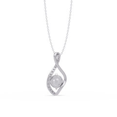 Round Lab Grown Diamond Open Leaf Solitaire Pendant - HIGHCARAT DIAMONDS