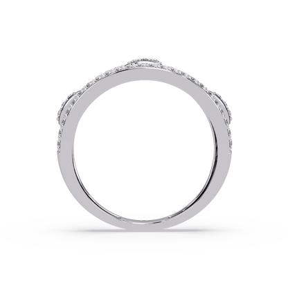 Round Lab Grown Diamond Open Link Geometric Rose Gold Band Ring - HIGHCARAT DIAMONDS