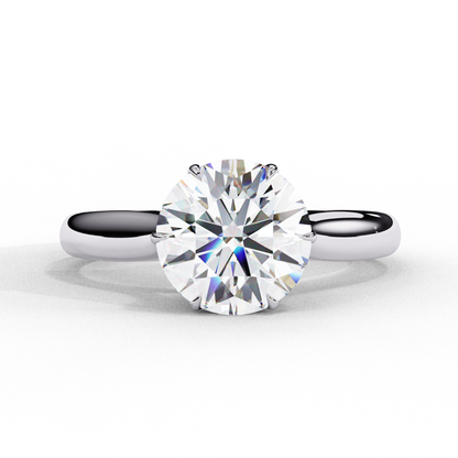 Solitaire Round Cut Lab Grown Diamond Ring featuring a single center stone