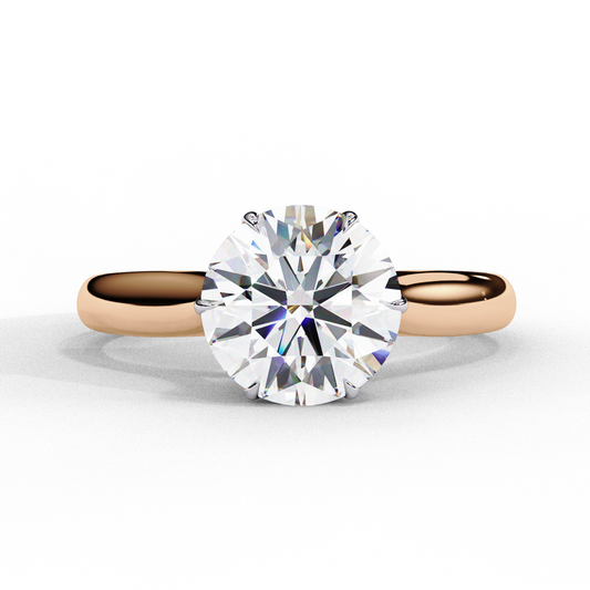 Round Shape Shinning One Stone Lab Grown Diamond Ring For Women Occasionally Wear - HIGHCARAT DIAMONDS
