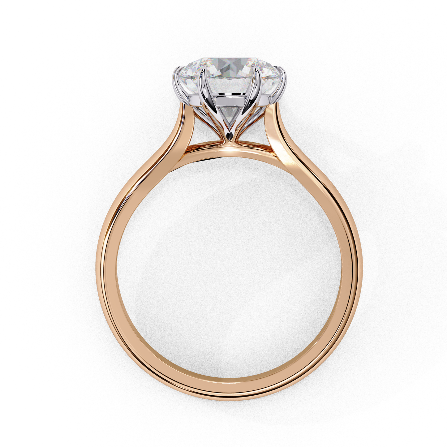 Round cut one stone diamond ring with classic engagement style
