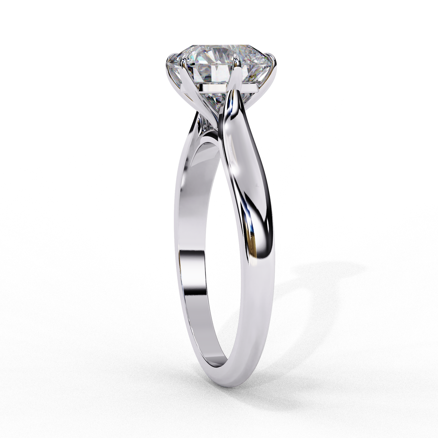 Minimal round shape solitaire diamond ring for occasional wear