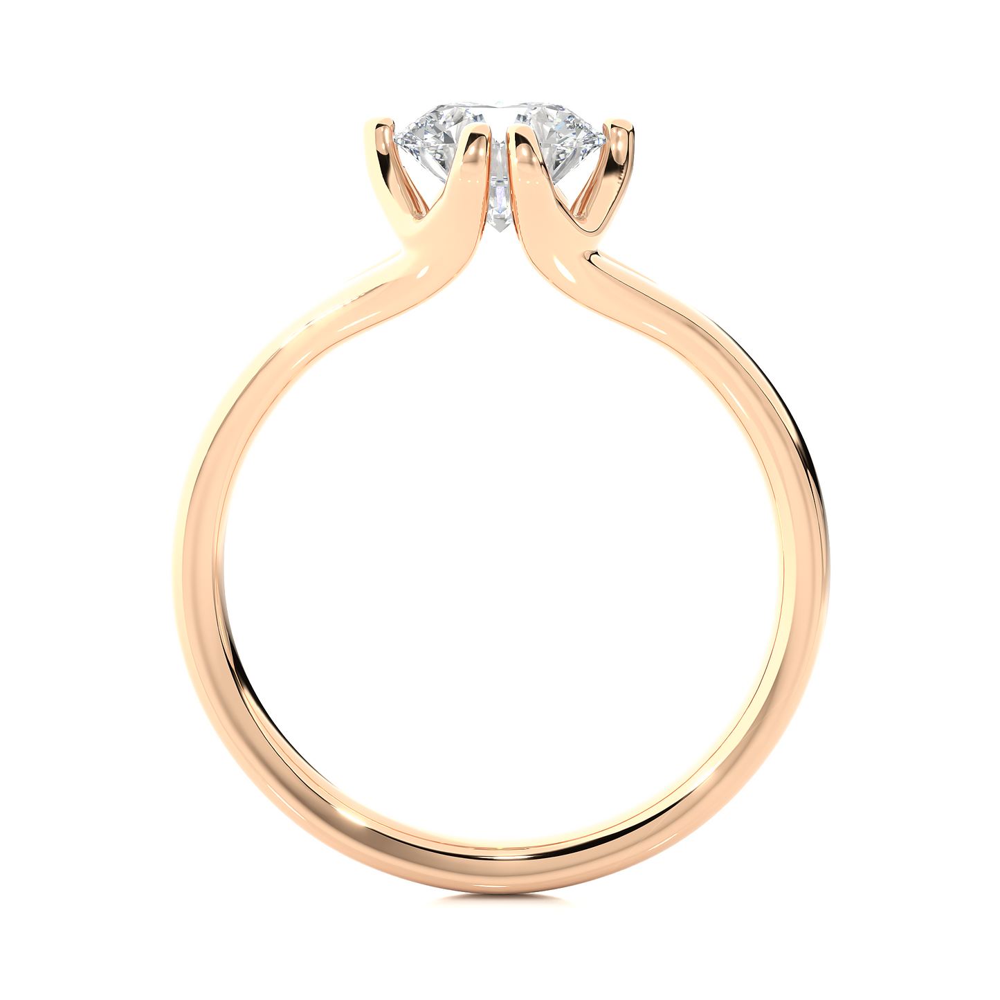 Round Lab Grown Diamond Solitaire Engagement Ring - HIGHCARAT DIAMONDS