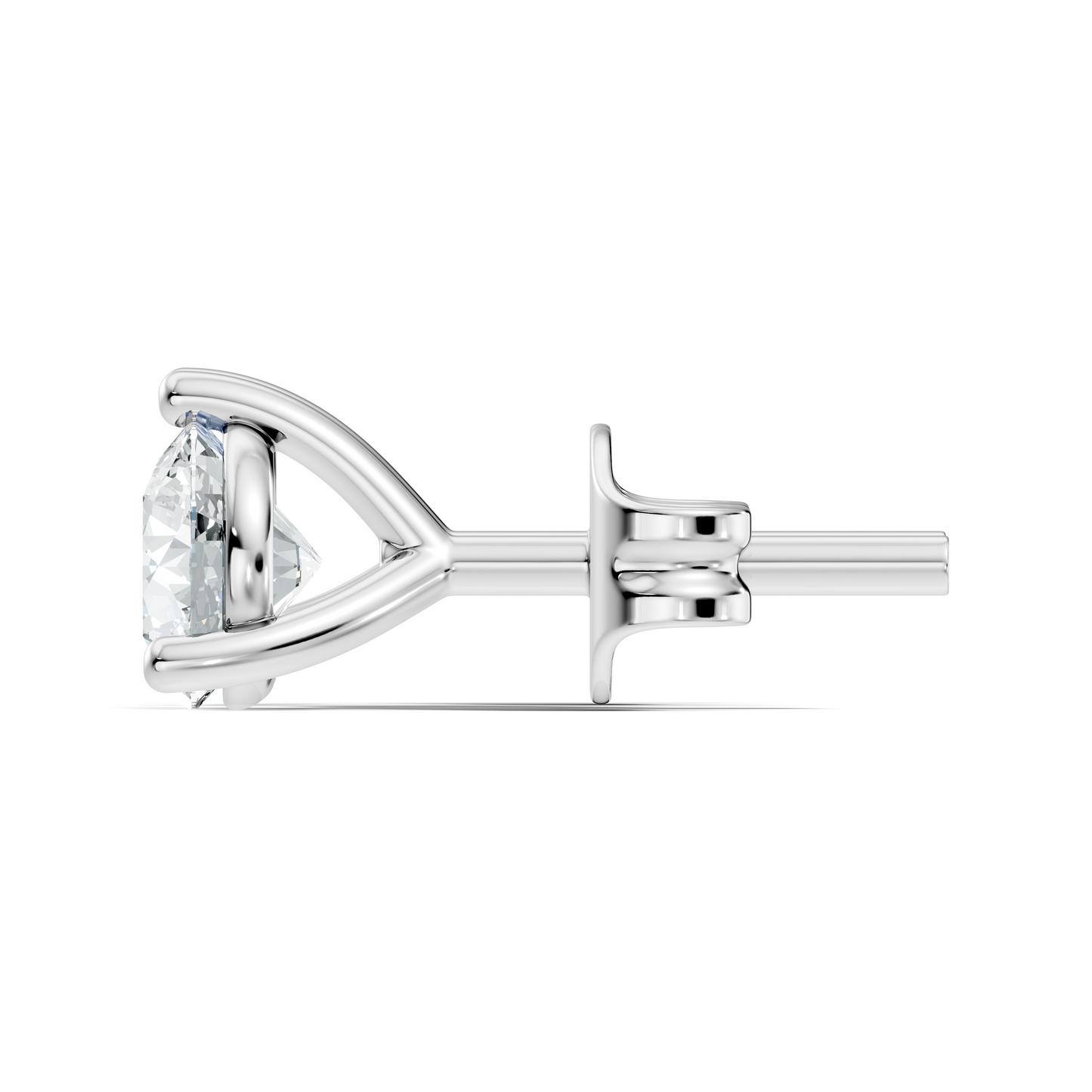 Round Lab Grown Diamond Solitaire Stud Earring - HIGHCARAT DIAMONDS