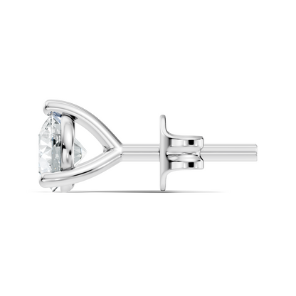 Round Lab Grown Diamond Solitaire Stud Earring - HIGHCARAT DIAMONDS